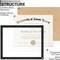 Black 8.5 x 11 Frame, Engineered Wood Frame with Wood-grain for Display 8.5 by 11 Document Award Certificate Wall and Tabletop - 1 Pack/Black/8.5x11